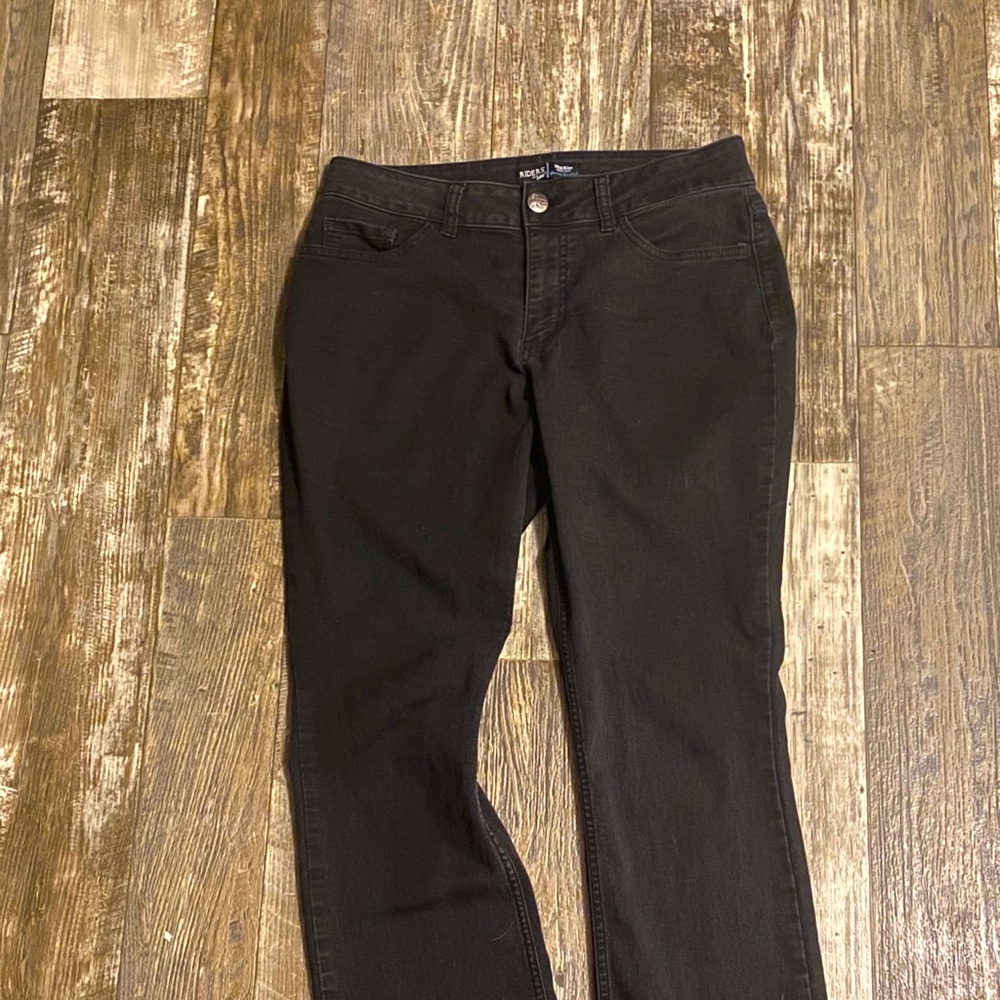 Mid rise boot cut jeans